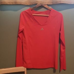 Adidas Climacool long sleeved shirt in a pinkish, peach hue. Great shape.